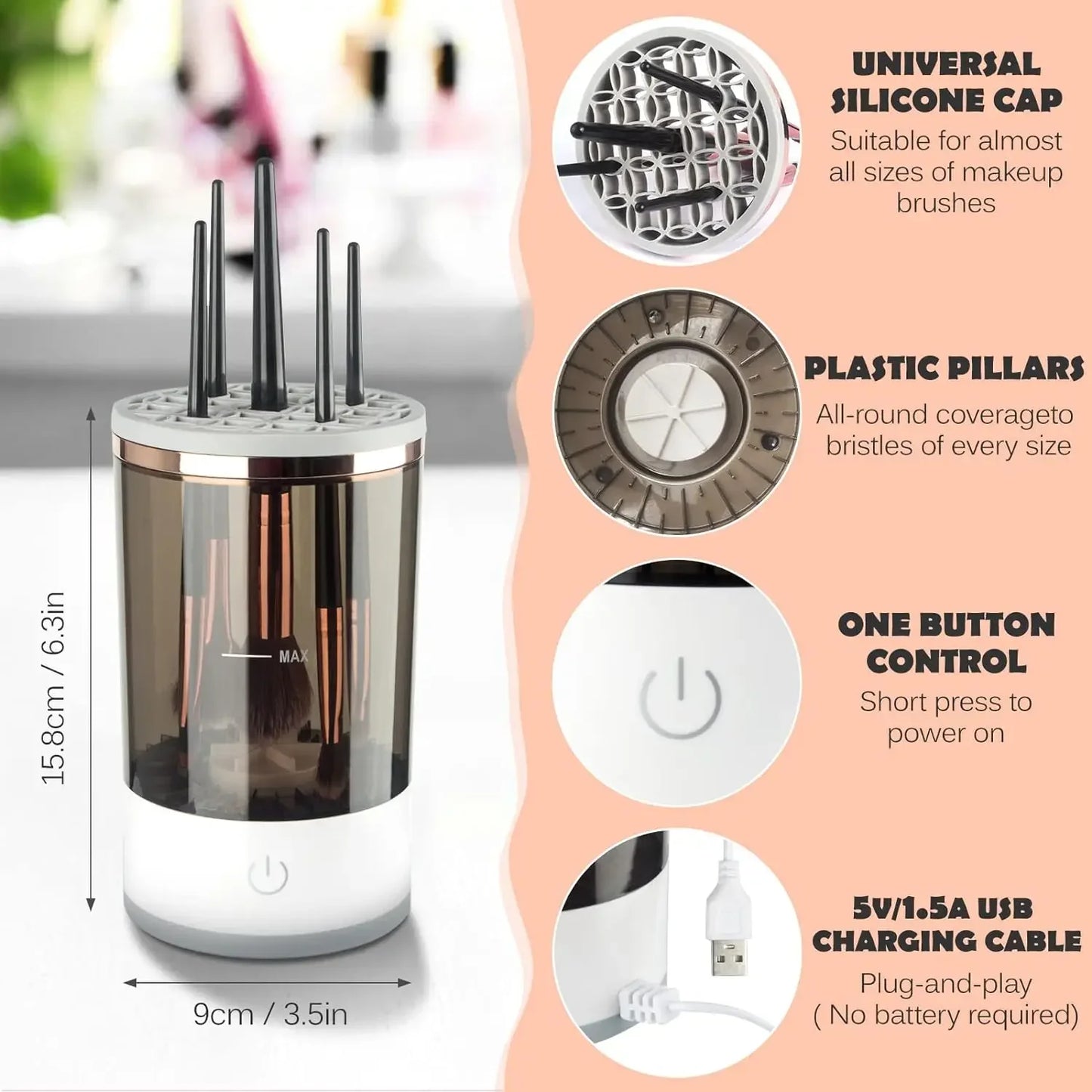 BrushBlitz™ Automatic Beauty Brush Cleanser