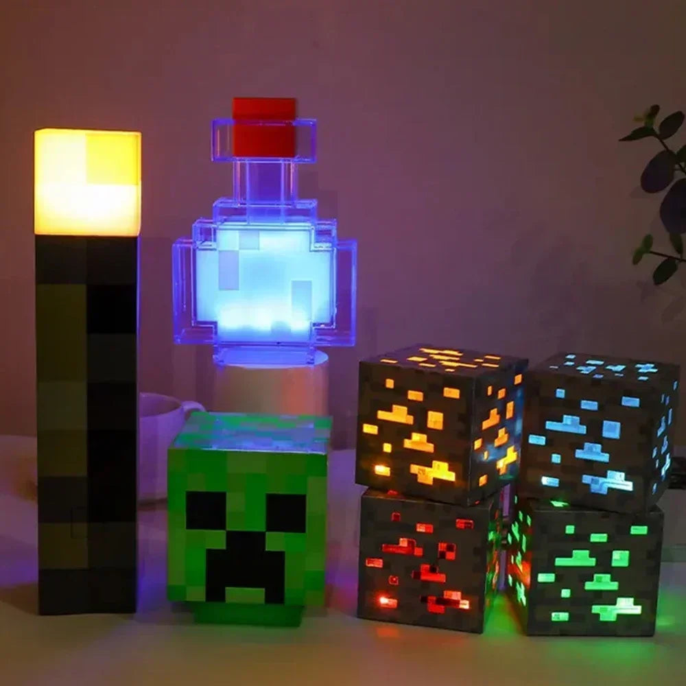 LED Minecraft Lights, Glowing Building Block, Ghost or Bottle Light
